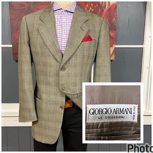 Vintage Giorgio Armani‎ Sport Jacket Mens 42R Ventless Shoulder Pads Wool Nylon